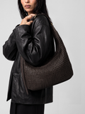 VICKY 002 - Brown Leather Shoulder Bag - thumb image 2,side view