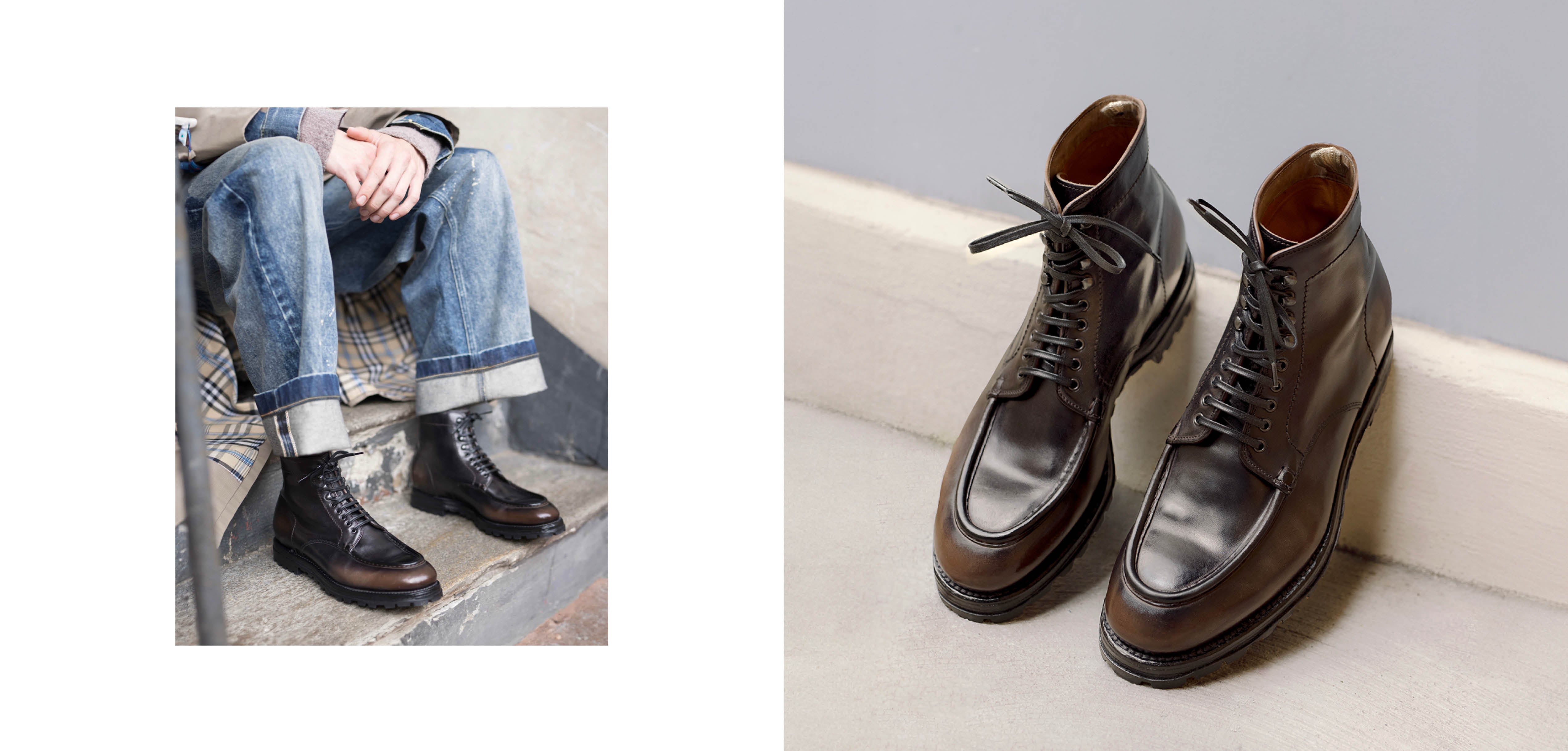 Officine Creative - men's brown lace up boots