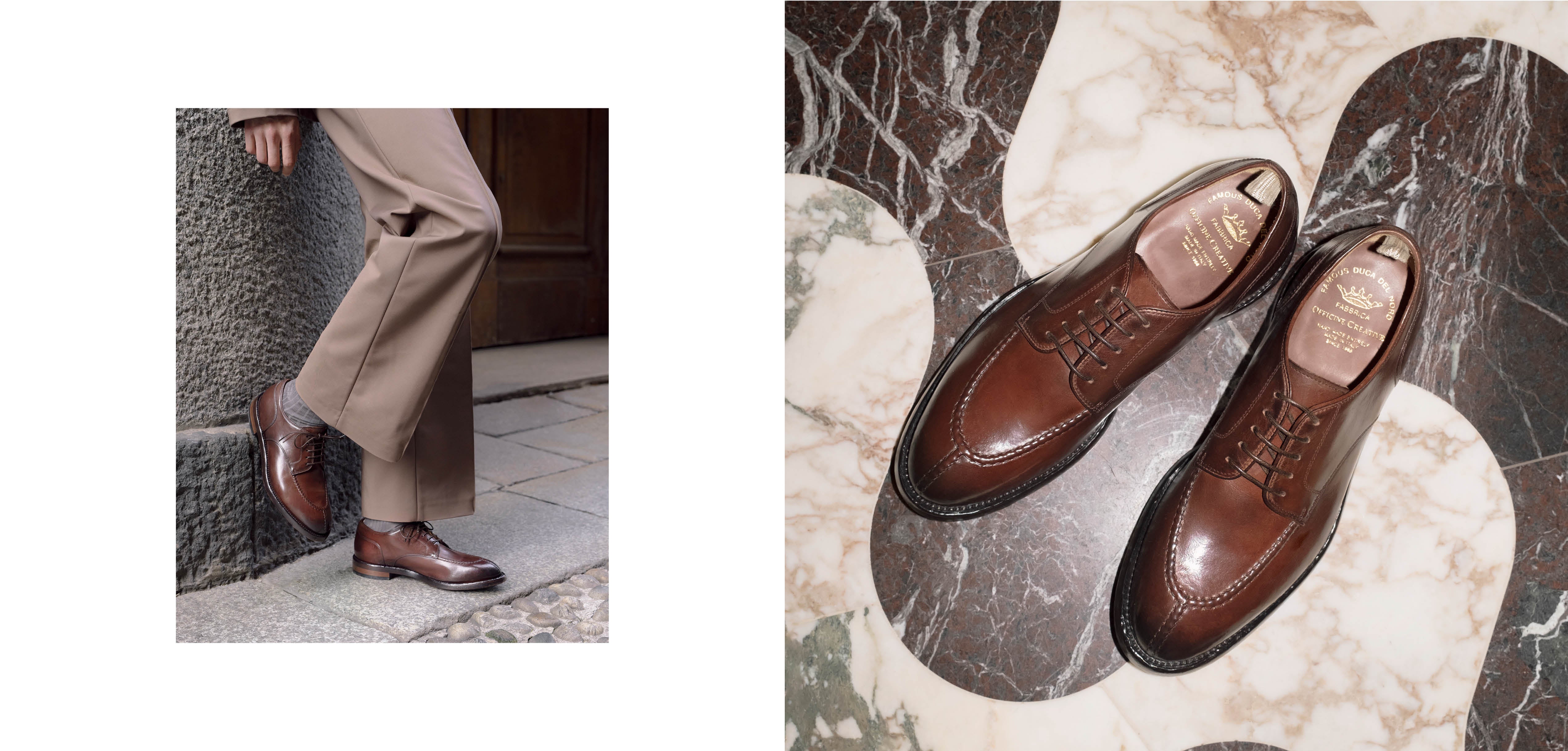 Officine Creative - men's brown leather derby shoes