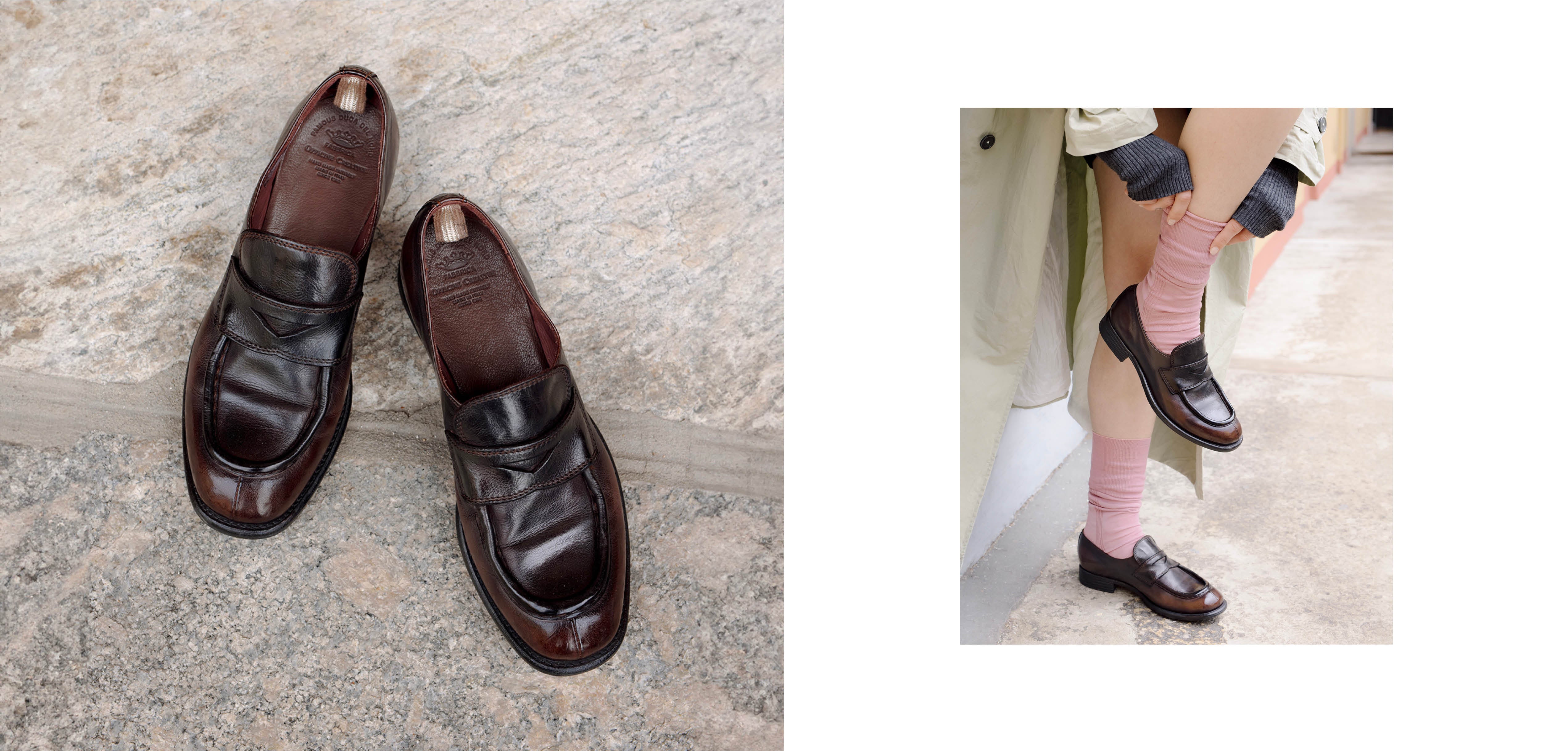 Officine Creative - Women's brown leather loafers