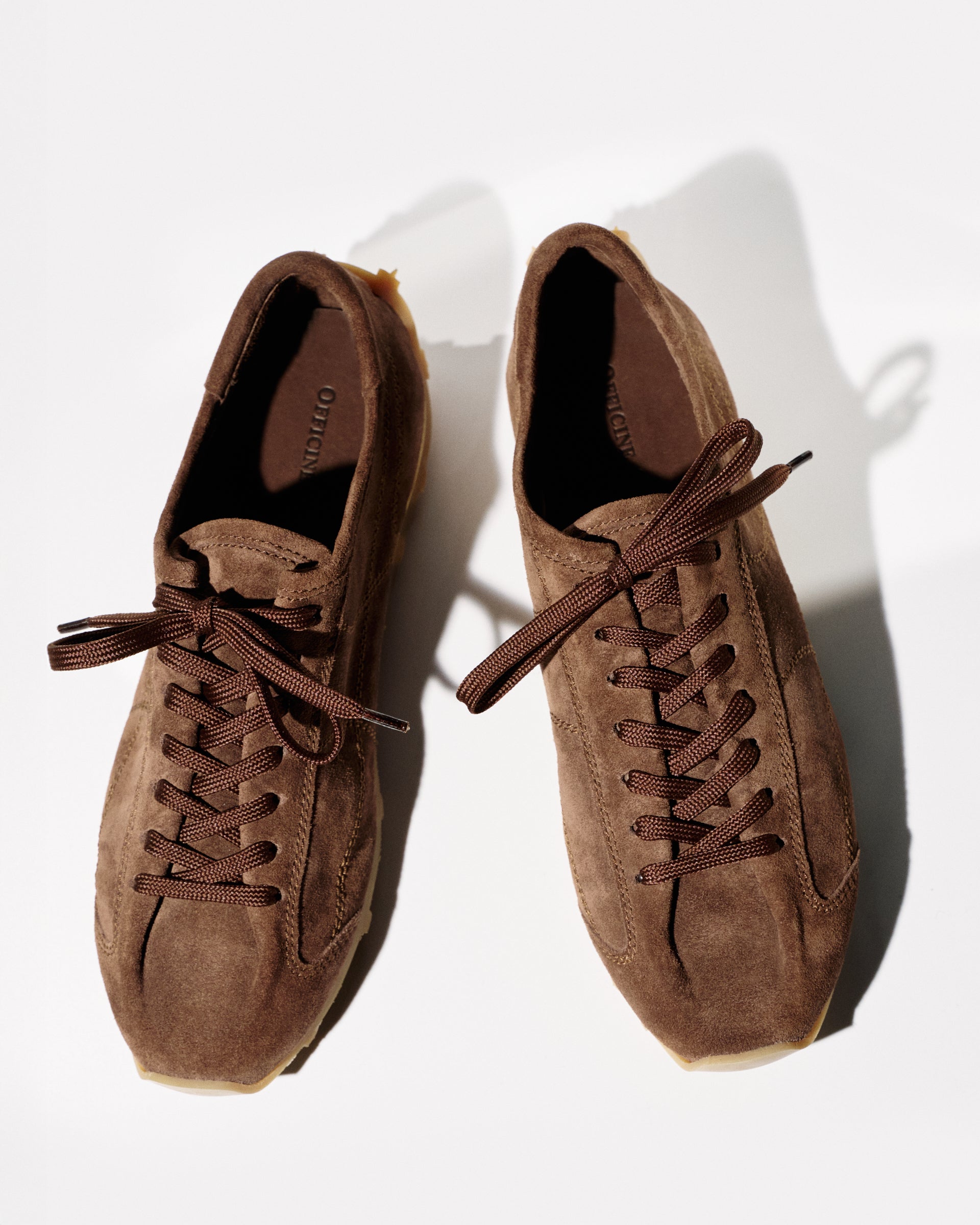 OFFICINE CREATIVE - Women's brown suede leather sneakers