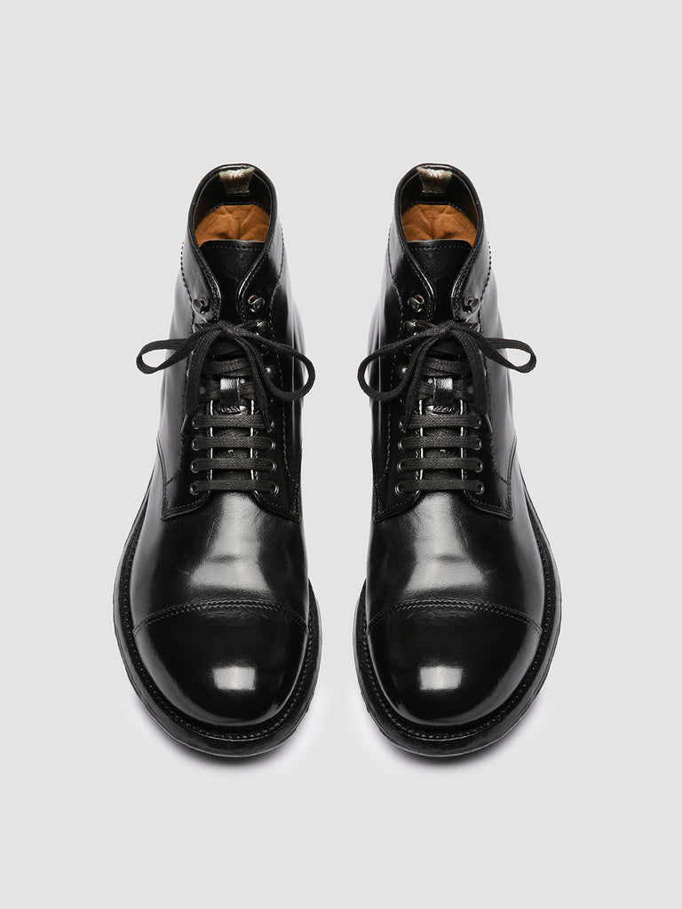 ADMIRAL 010 - Black Leather Lace-up Boots