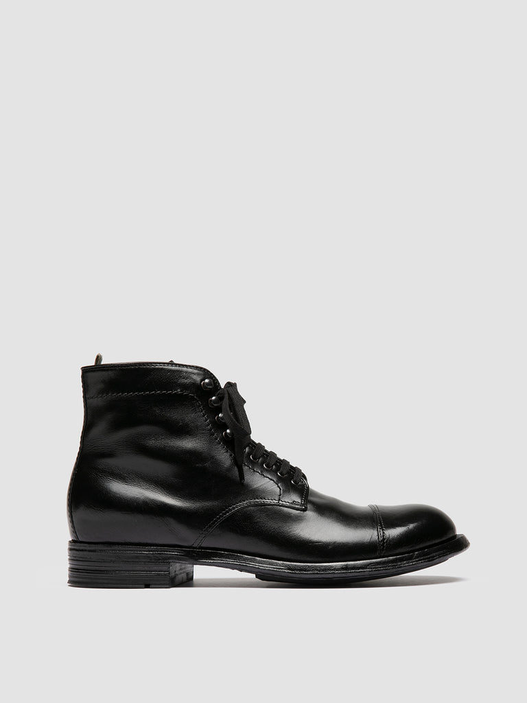 ADMIRAL 005 - Black Leather Lace-up Boots