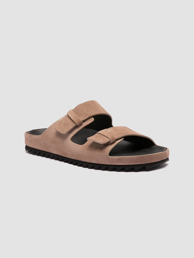 AGORÀ 010 - Taupe Suede Slide Sandals