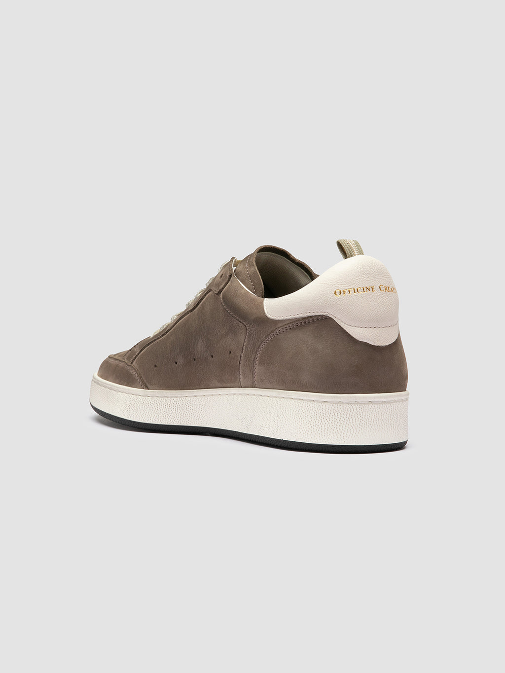 THE ANSWER 002 - Taupe Leather and Suede Sneakers - image 4,side view