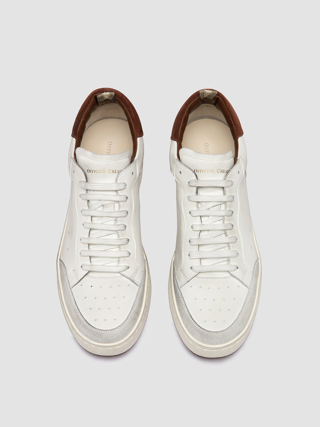 THE ANSWER 007 - Weiße Low-Top-Sneakers aus Leder und Wildleder - image 2,side view