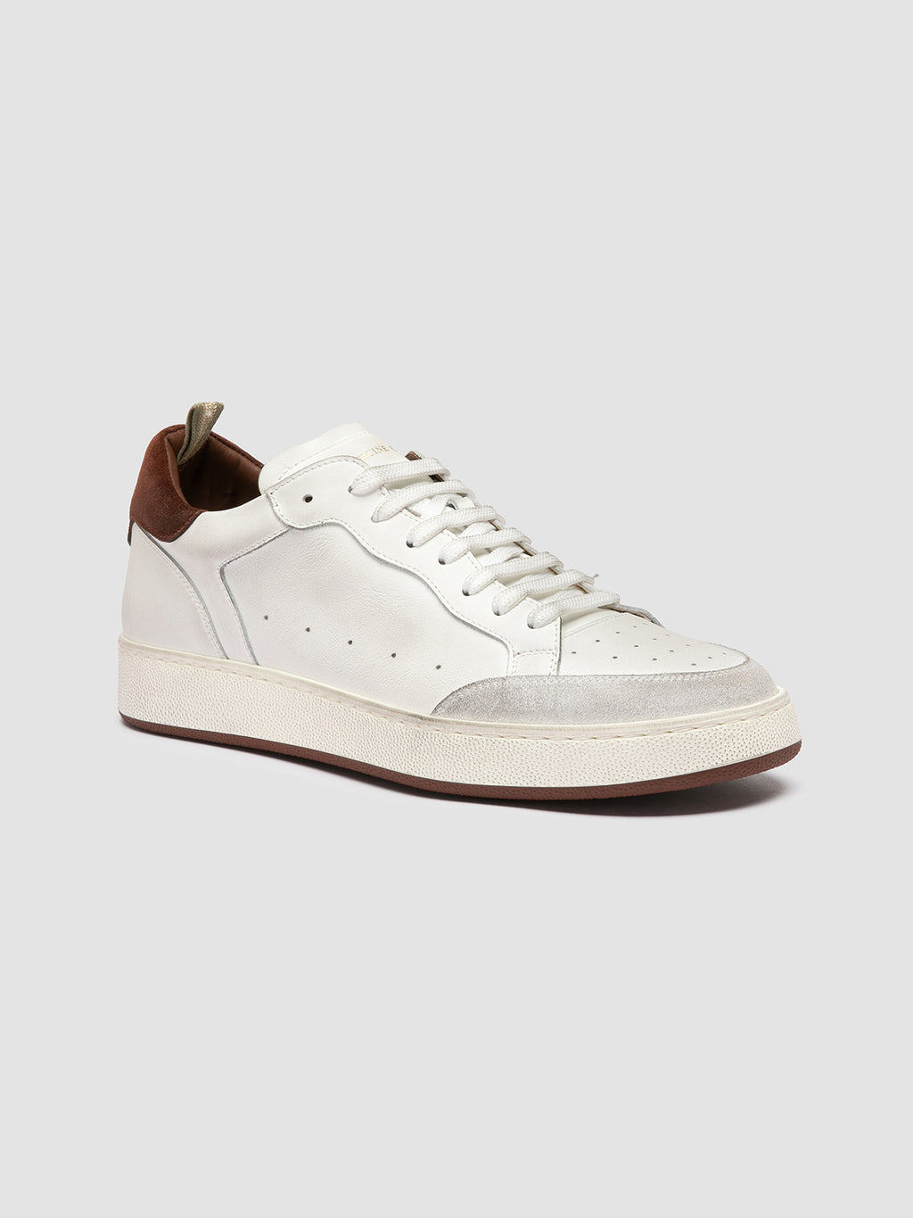 THE ANSWER 007 - Weiße Low-Top-Sneakers aus Leder und Wildleder - image 3,side view