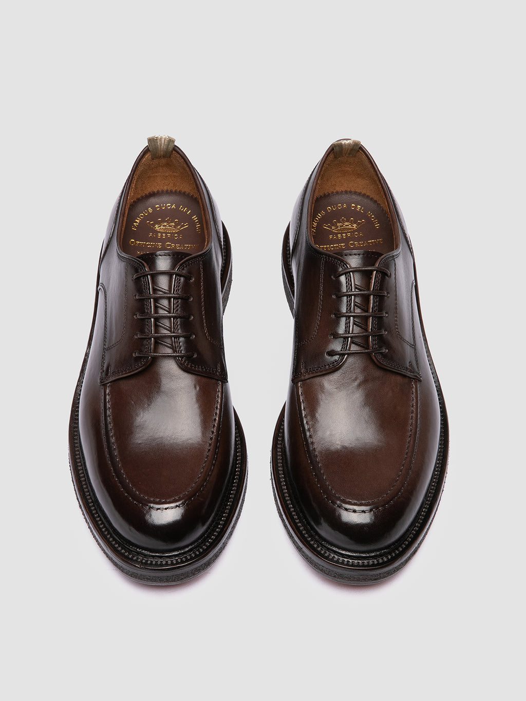 ASTON CREPE 003 - Brown Leather Derby Shoes - image 2,side view
