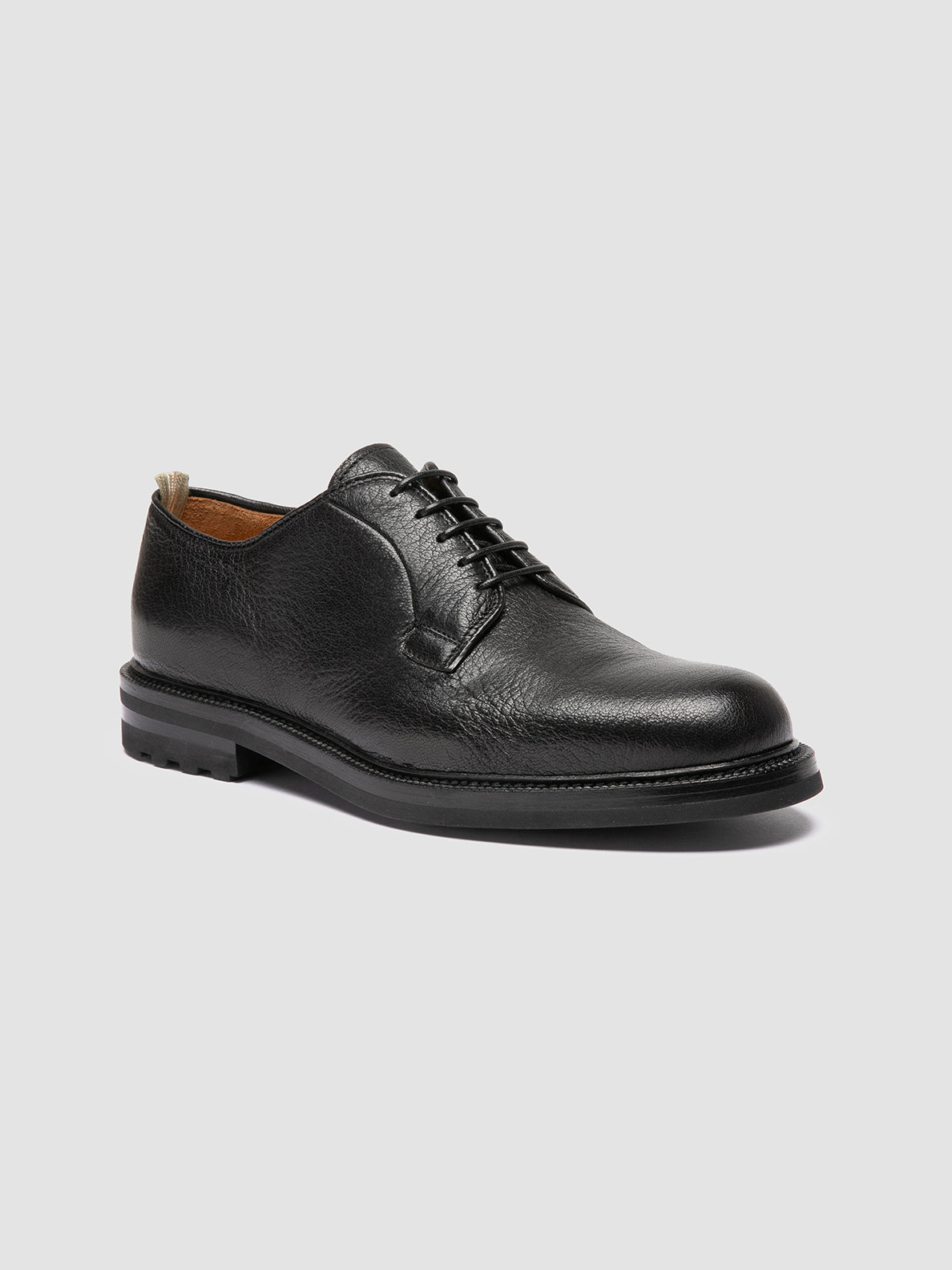 Men's Black Leather Derby Shoes: ASTON FLEXI 002 Officine Creative Men's Black Leather Derby Shoes: ASTON FLEXI 002 Officine Creative