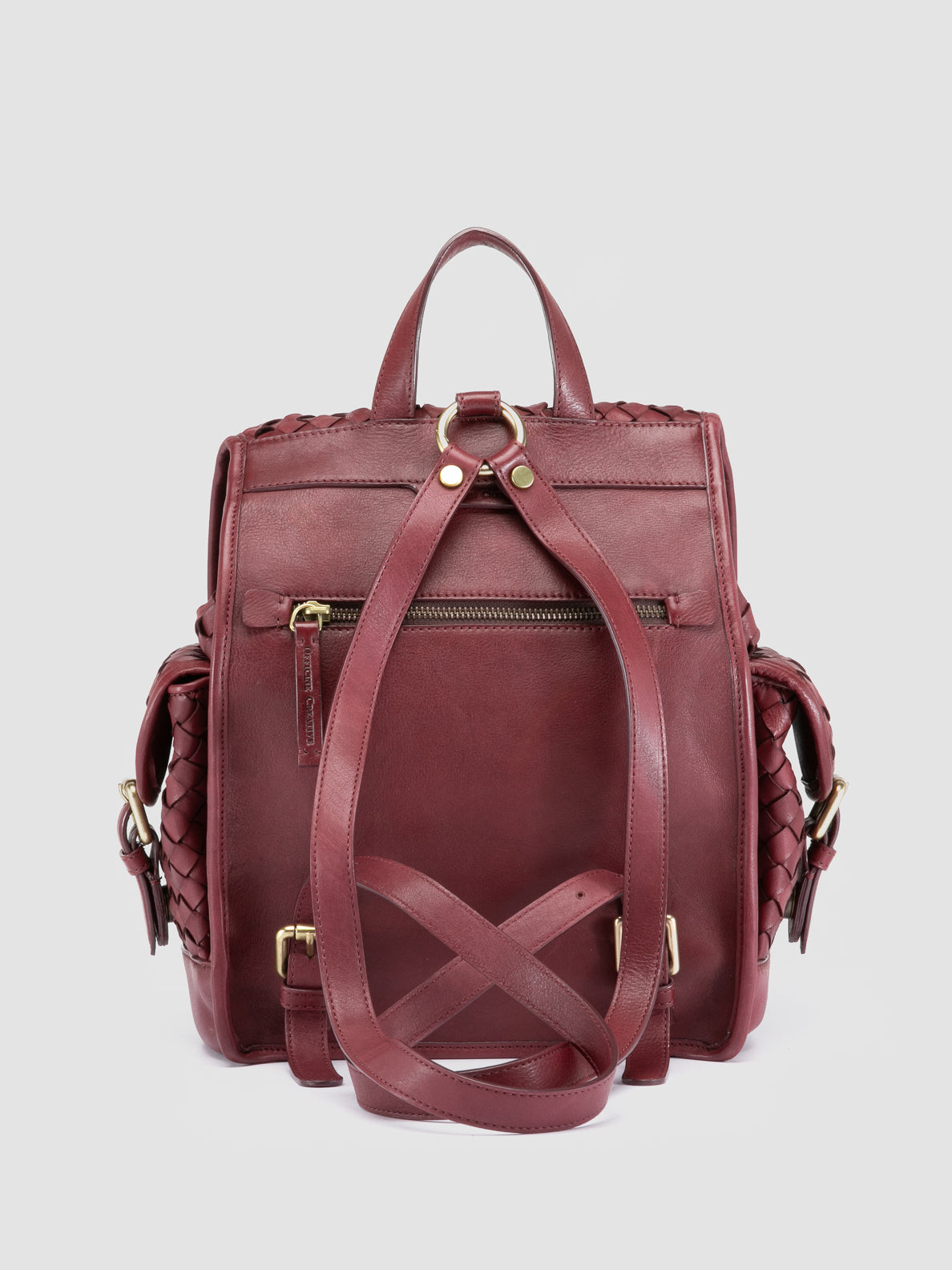 burgundy color leather backpack AURA 004
