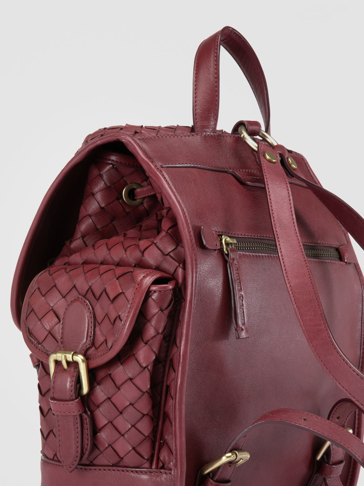 burgundy oxblood leather backpack AURA 004