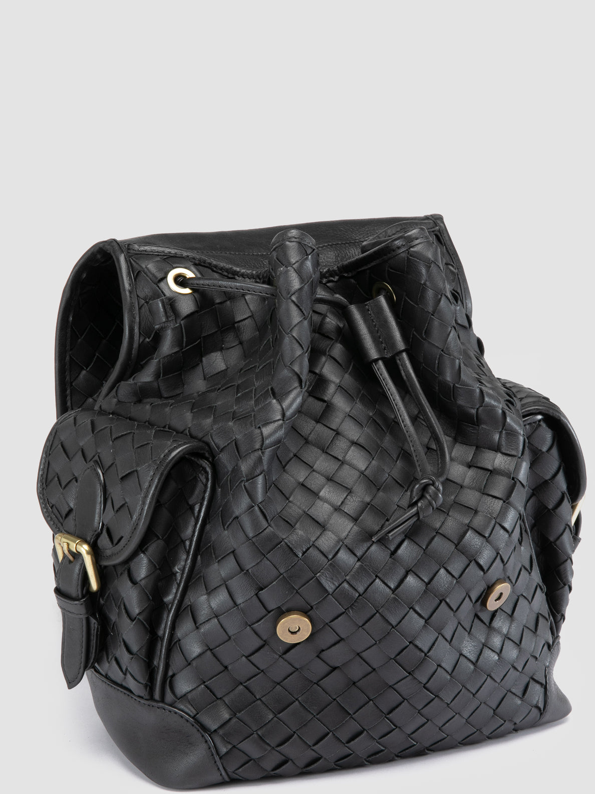 braided leather backpack Women's Black Leather Backpack: AURA 004 – Officine Creative