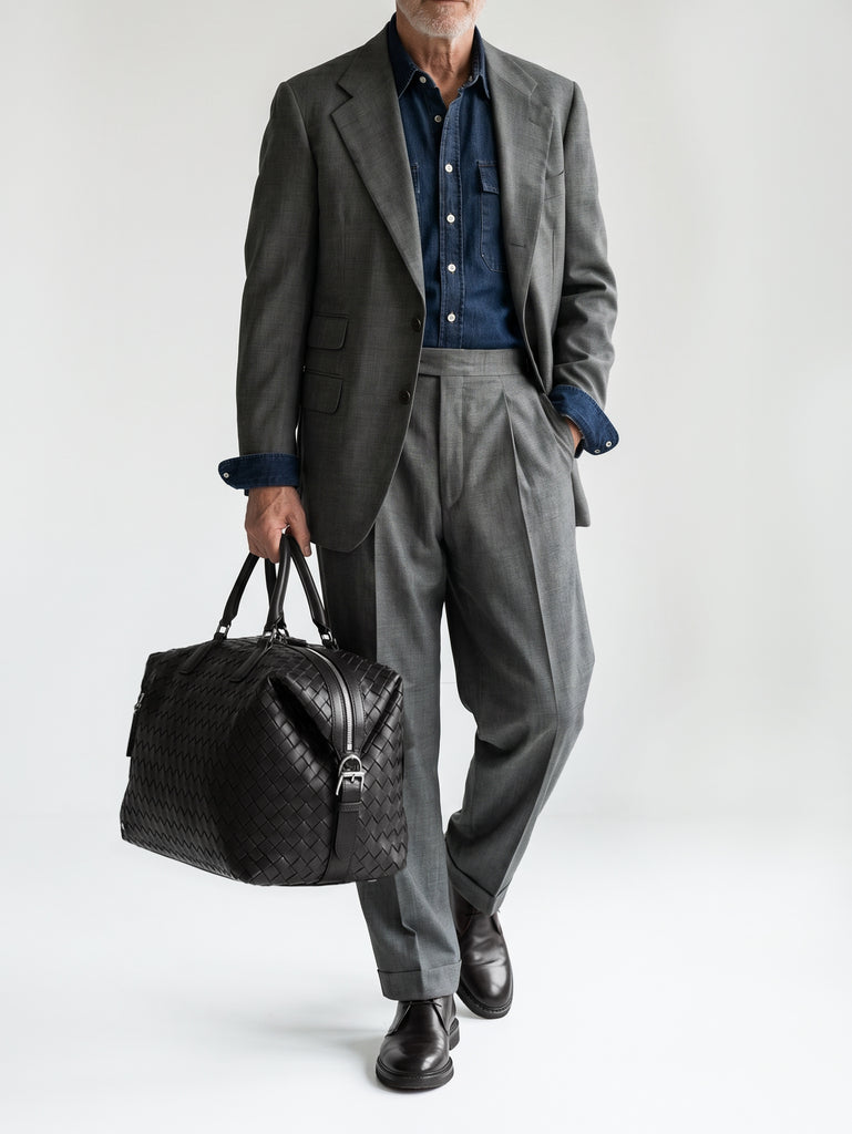 ARMOR 019 - Black Leather Travel Bag