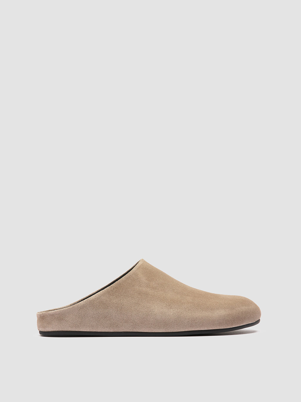 BABOUCHE 001 - Taupe Suede Mule Sandals - image 1,side view
