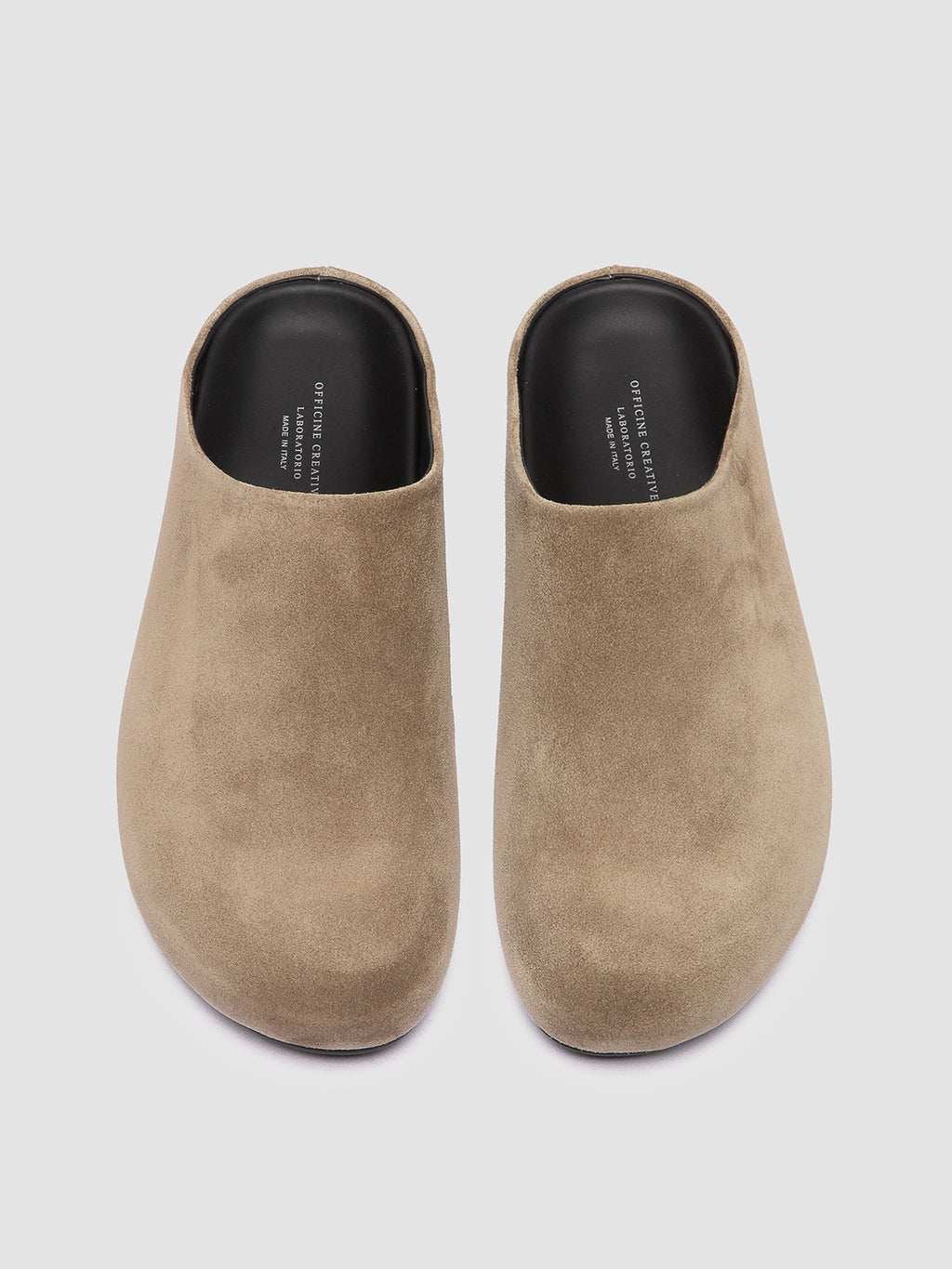 BABOUCHE 001 - Taupe Suede Mule Sandals - image 2,side view