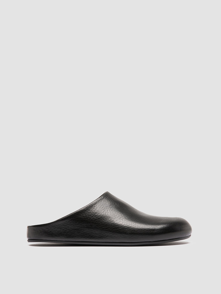 BABOUCHE 001 - Black Leather Mule Sandals