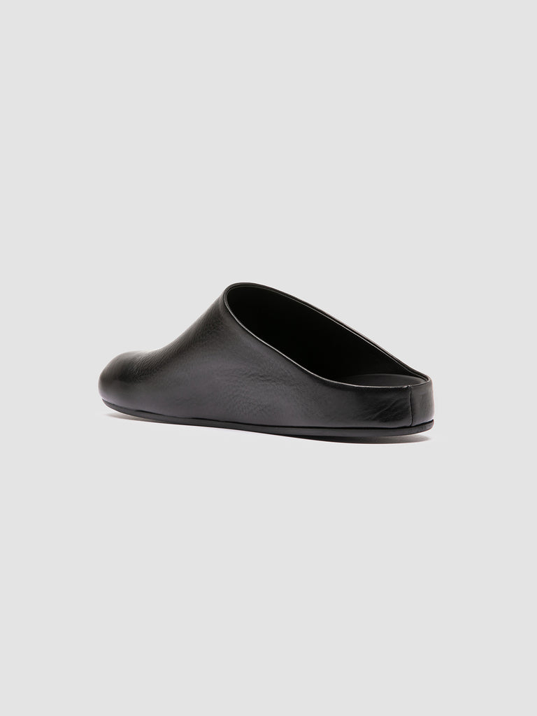 BABOUCHE 001 - Black Leather Mule Sandals