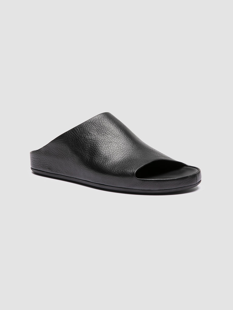 BABOUCHE 002 - Black Leather Mule Sandals