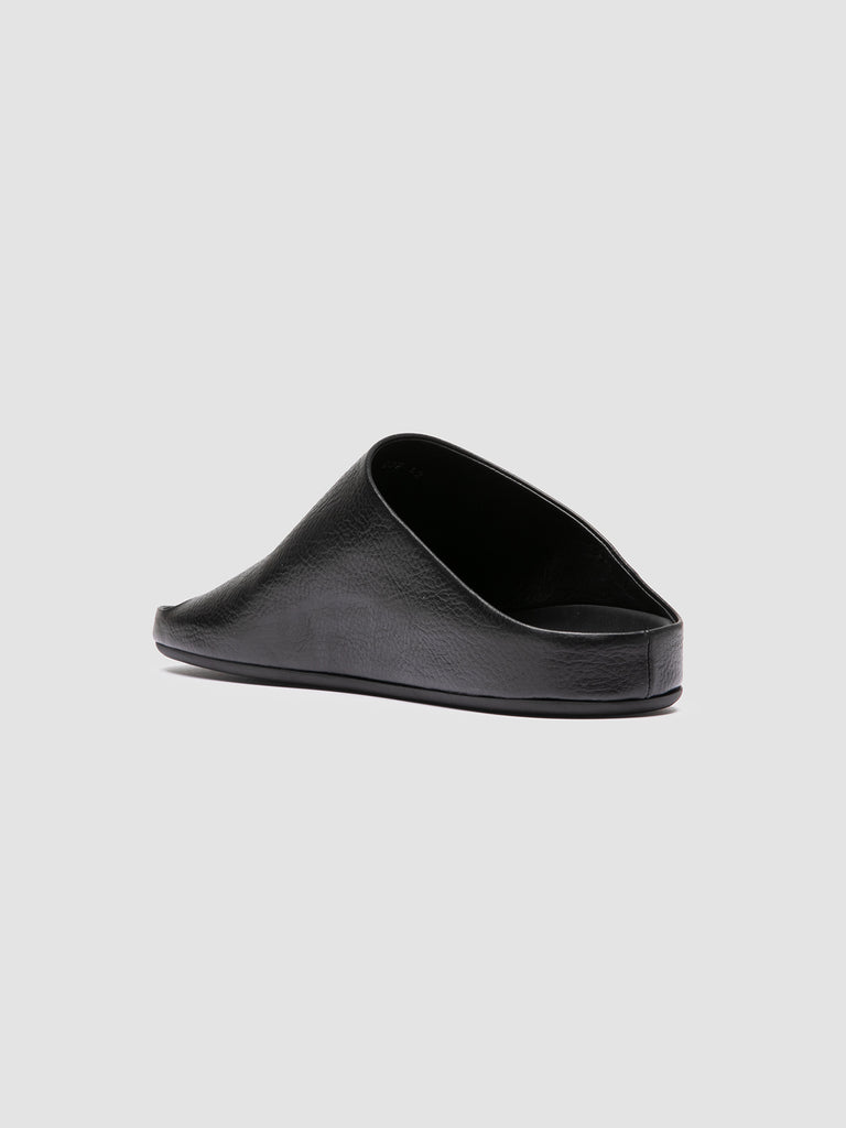BABOUCHE 002 - Black Leather Mule Sandals