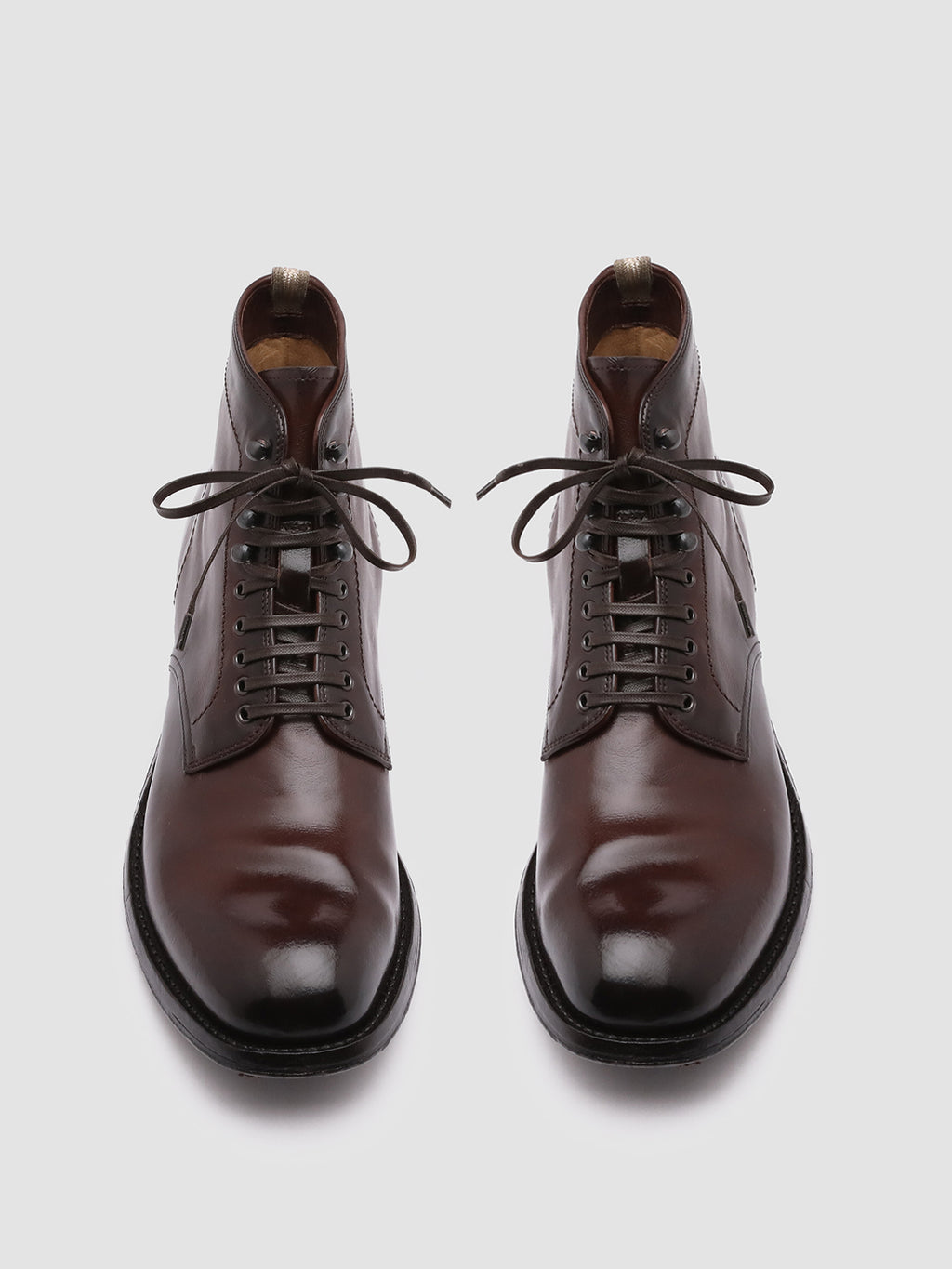 BALANCE 003 - Brown Leather Lace Up Boots - image 2,side view