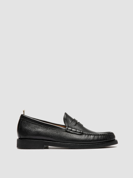 Men's Black Leather Penny Loafers BALFRON FLEXI 001 – Officine