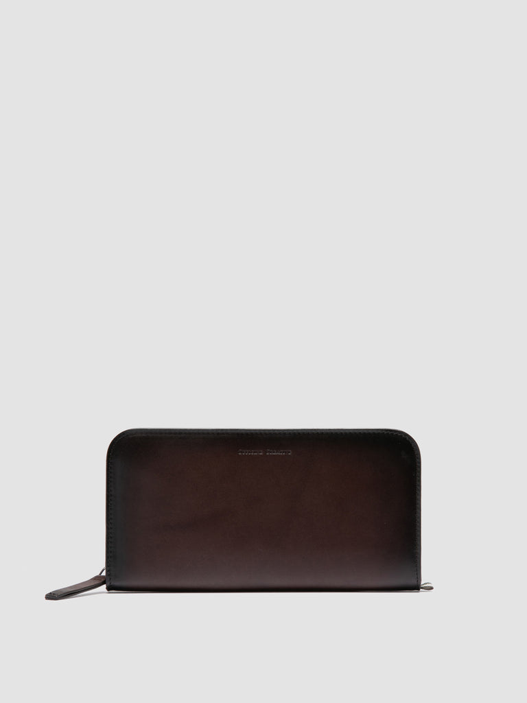 BERGE’ 01 - Brown Zip Around Leather Wallet