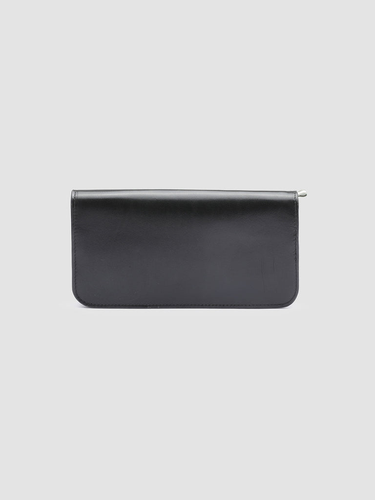 BERGE’ 01 - Black Zip Around Leather Wallet