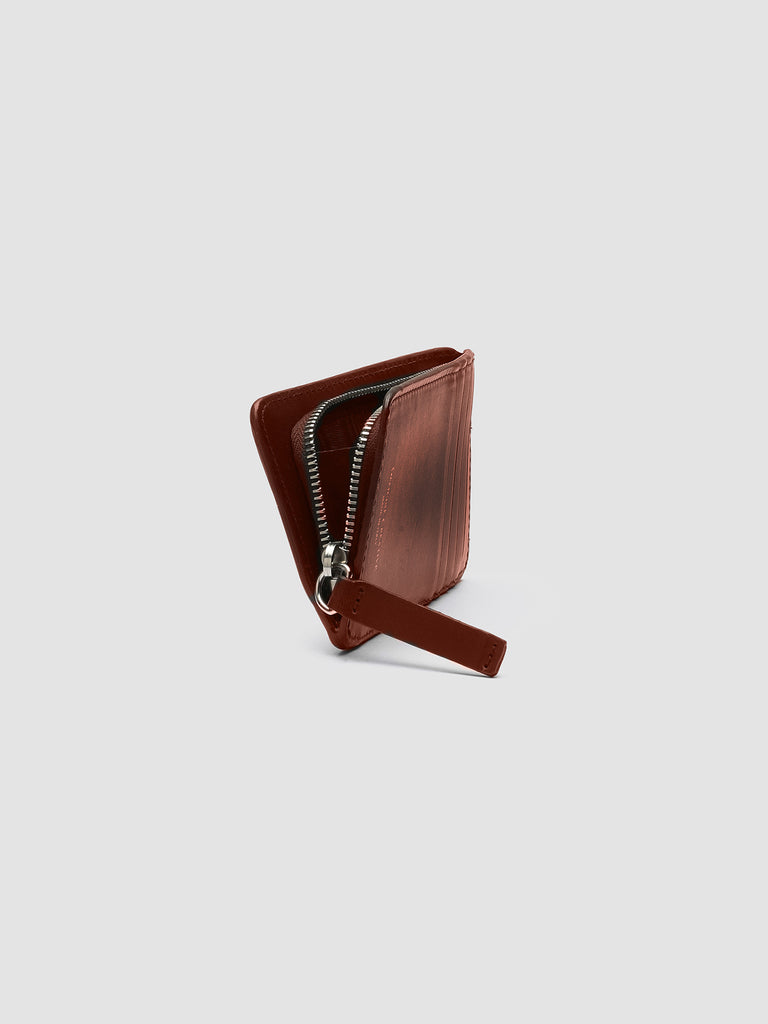 BERGE’ 103 - Brown Woven Leather Card Holder