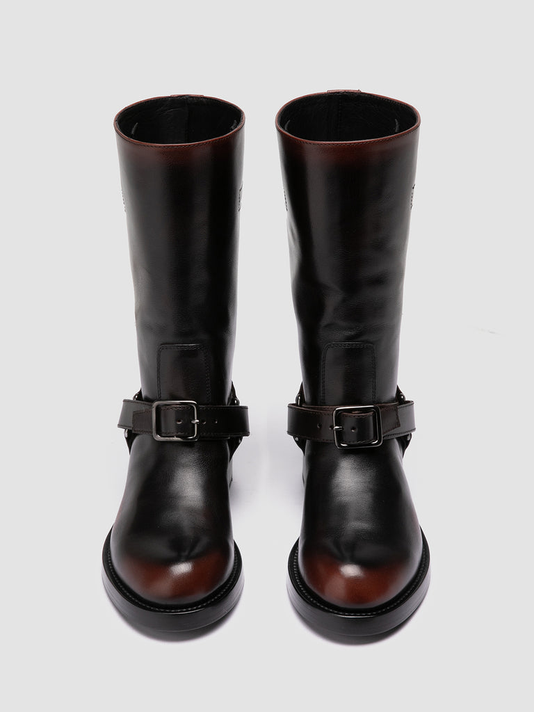 BERYL 001 - Brown Leather Pull-On Boots