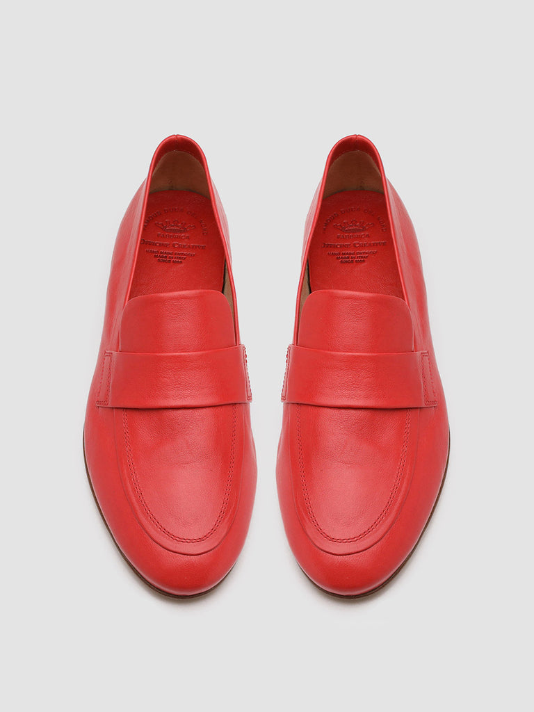 BESSIE 004 - Red Leather loafers