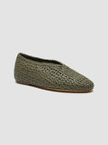 BESSIE 011 - Green Leather loafers