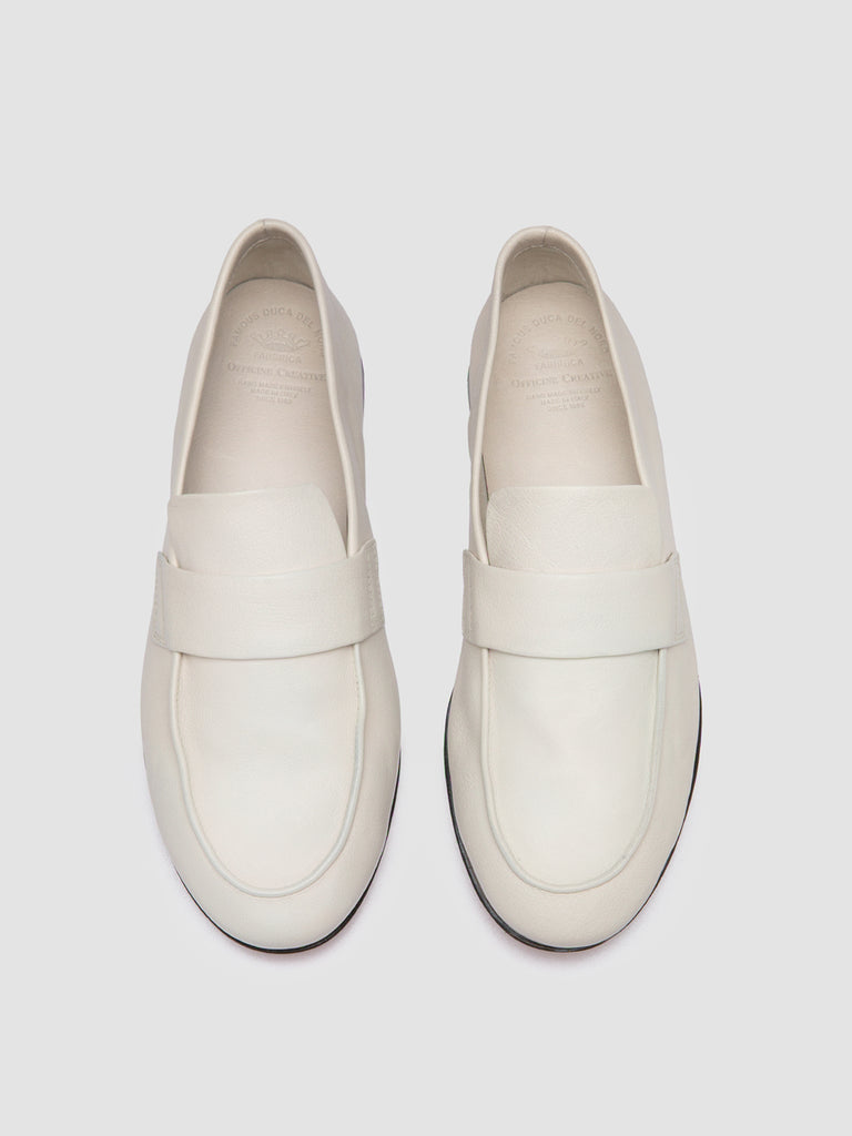 BLAIR 001 -  White Leather Loafers
