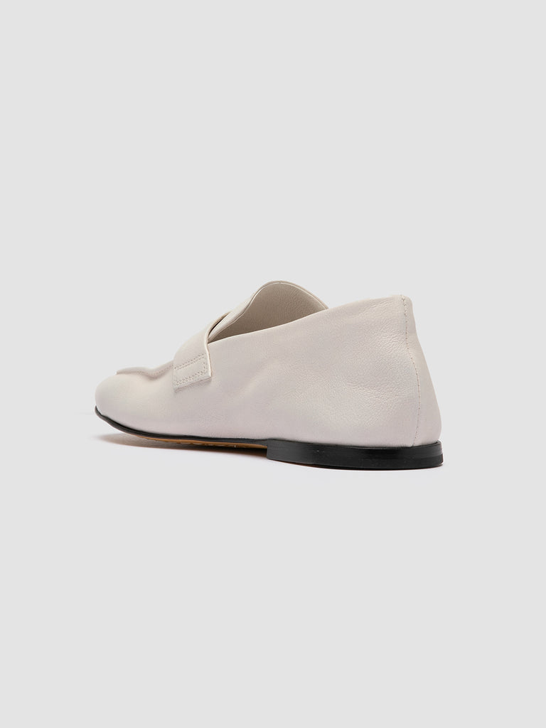BLAIR 001 -  White Leather Loafers