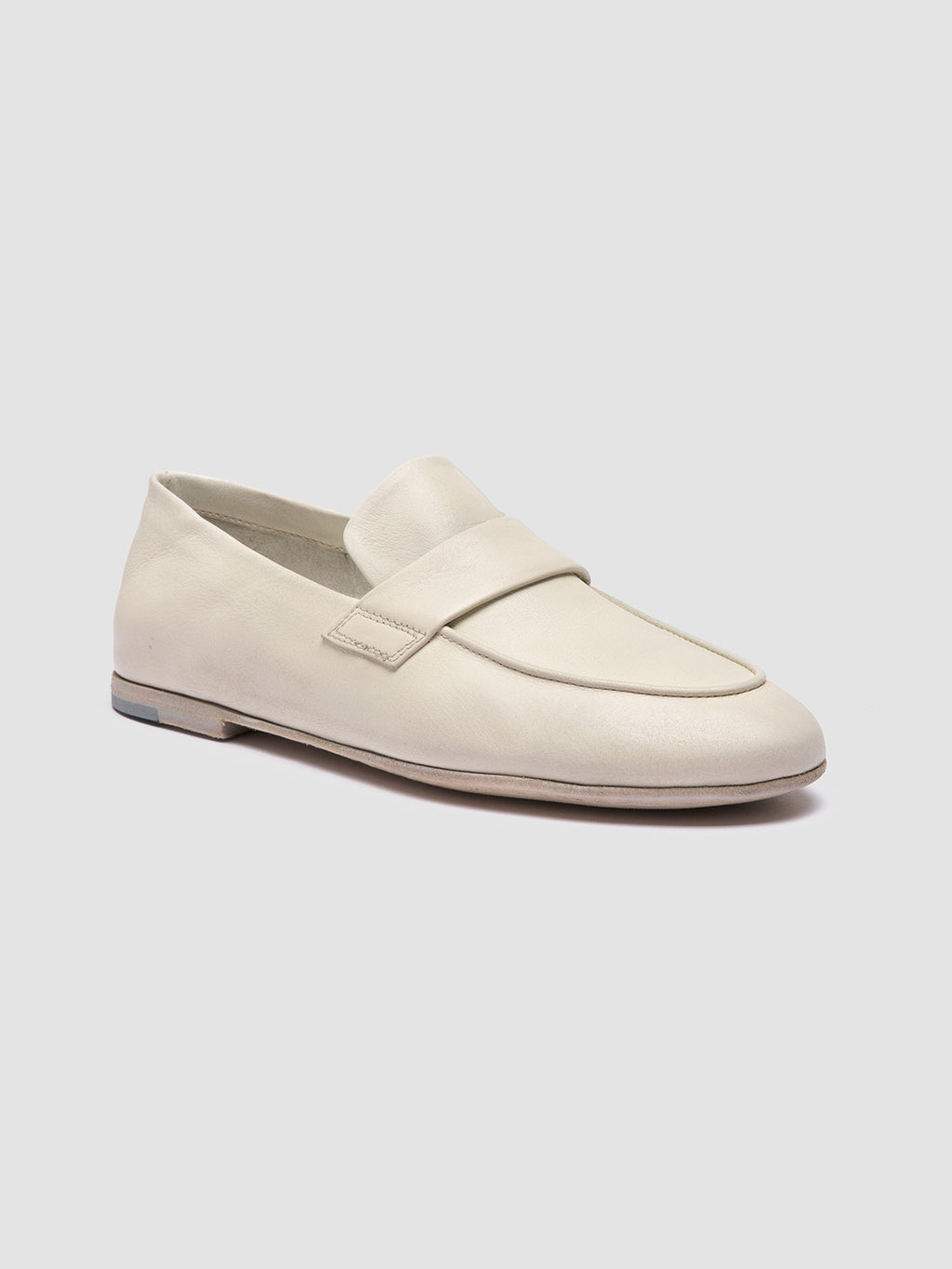 BLAIR DD 001 - White Leather Penny Loafers