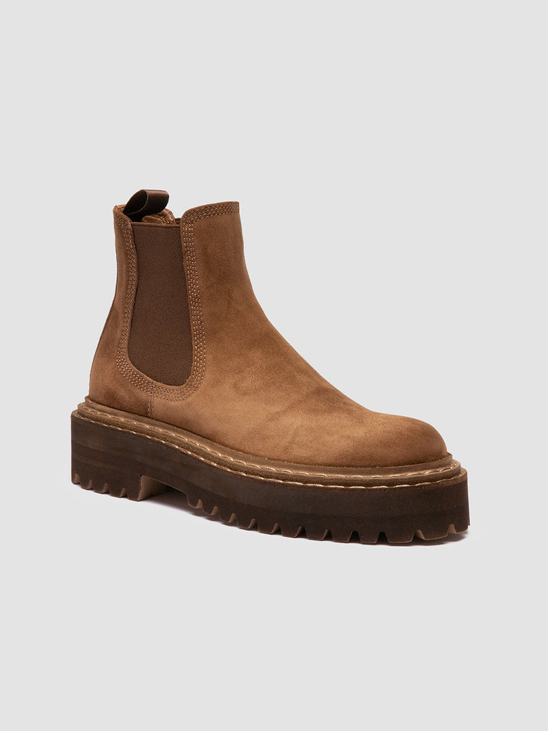 BLOSSOM 003 - Brown Suede Chelsea Boots