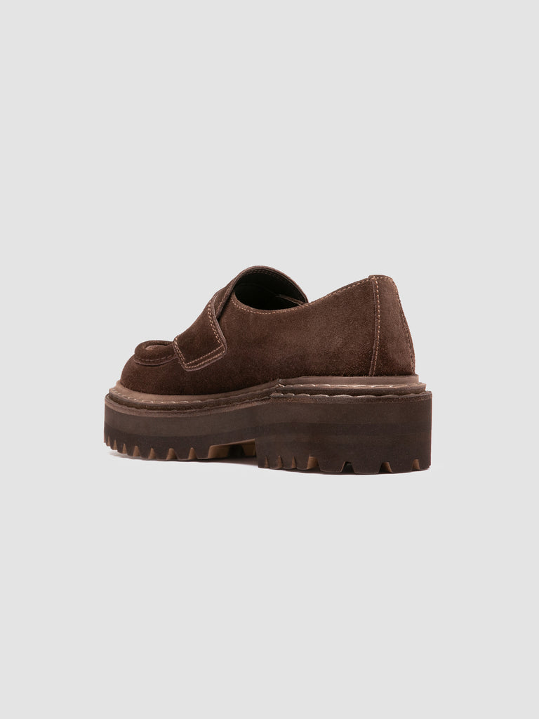 BLOSSOM 015 - Brown Suede Penny Loafers