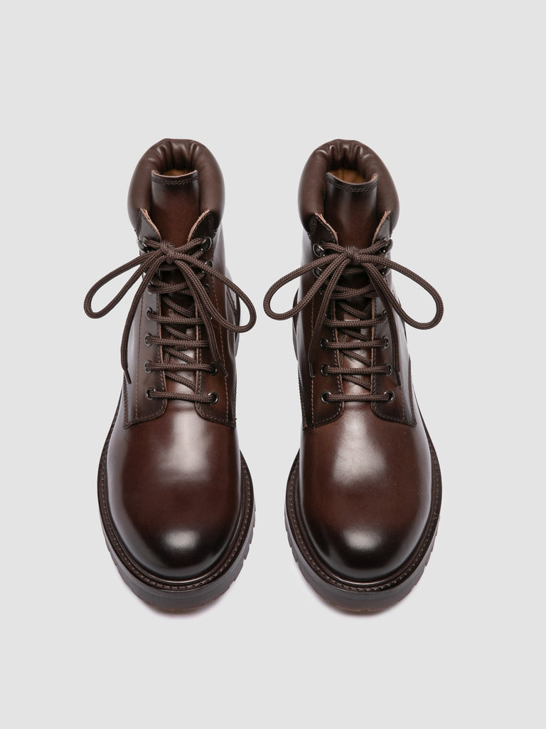 BOSS 002 - Brown Leather Lace Up Boots