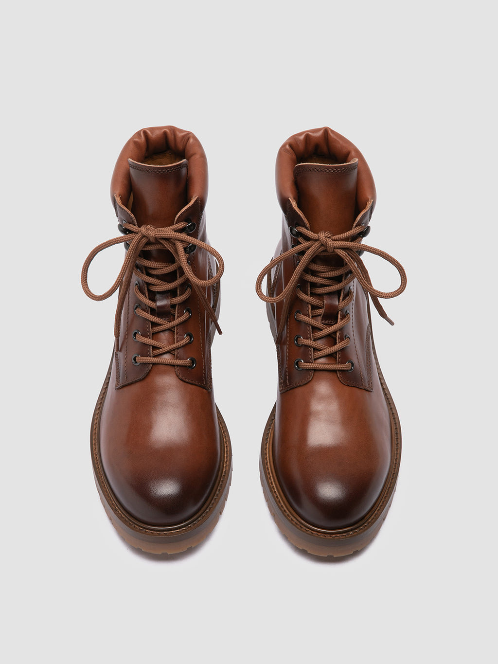 BOSS 002 - Brown Leather Lace Up Boots Officine Creative - 2