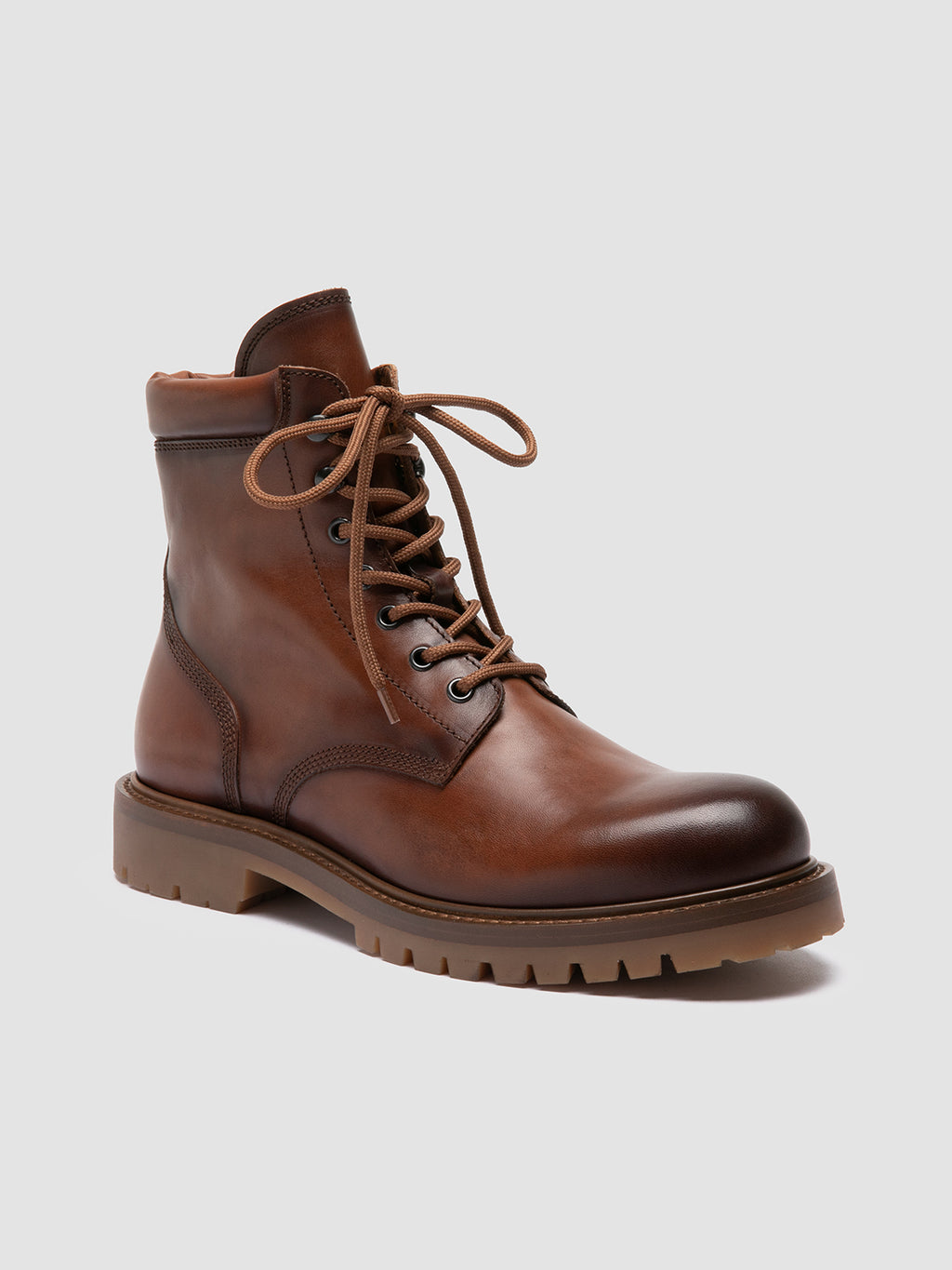 BOSS 002 - Brown Leather Lace Up Boots Officine Creative - 3
