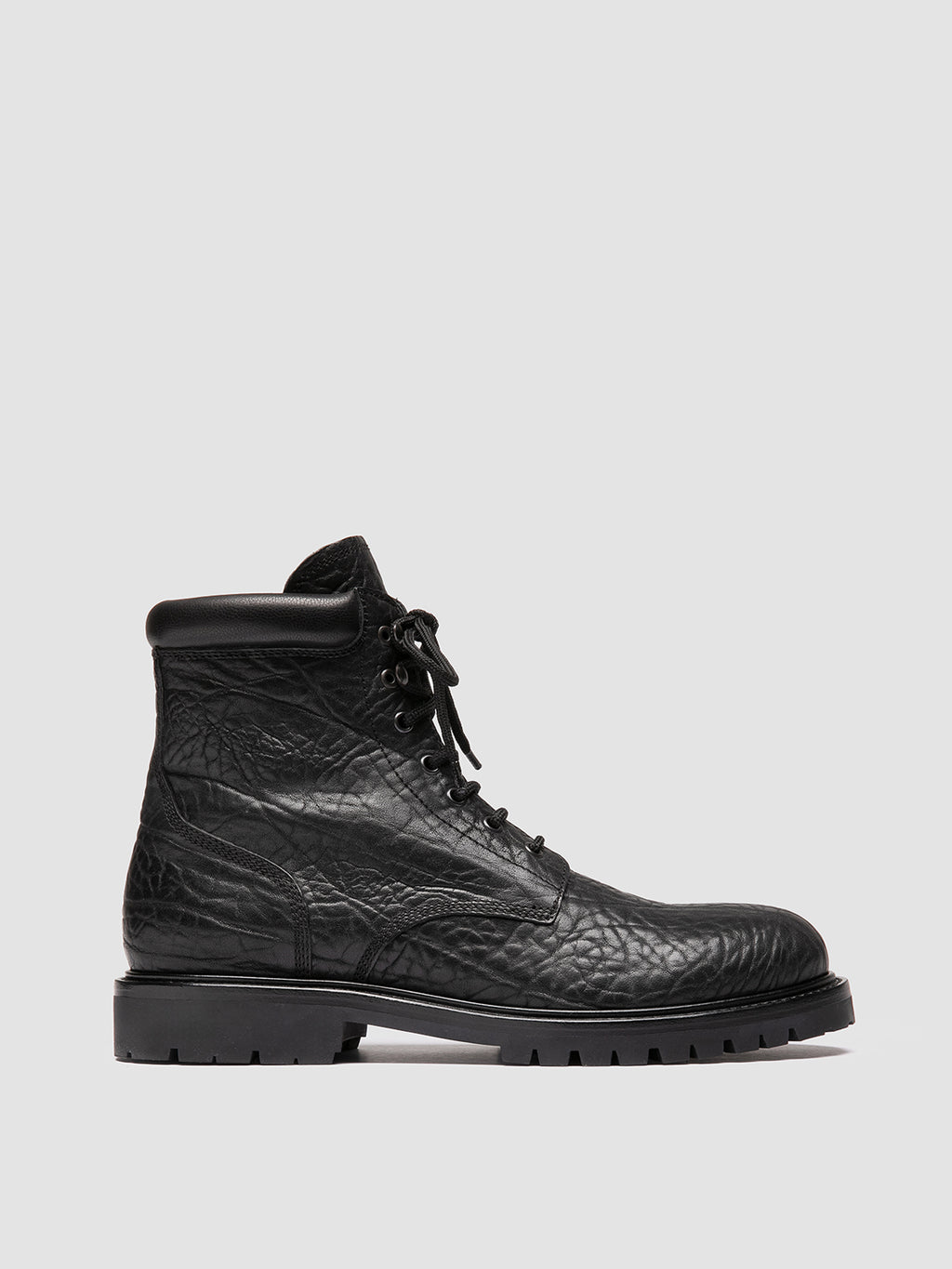 BOSS 008 - Black Leather Lace-Up Boots