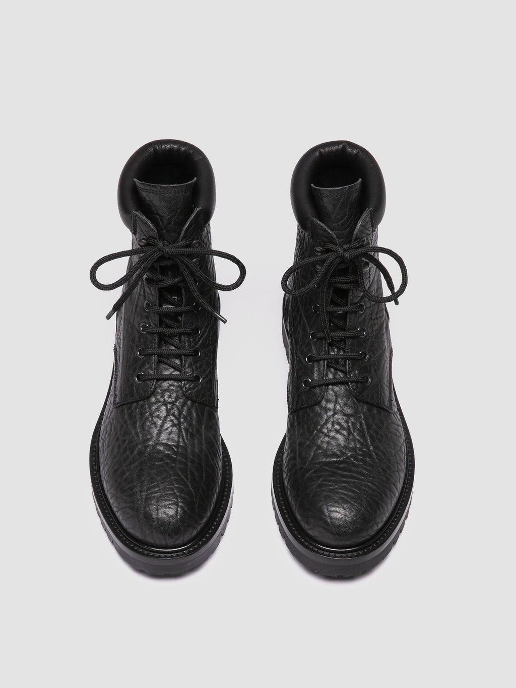 BOSS 008 - Black Leather Lace-Up Boots