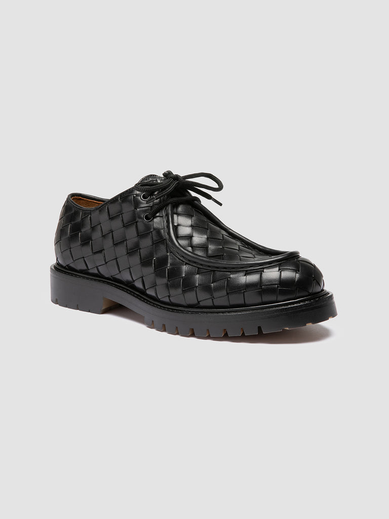 BOSS 015 - Black Leather Derby Shoes Officine Creative - 3