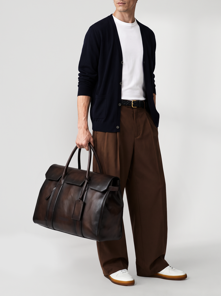 BOSTONIAN 001 - Braune Reisetasche aus Leder