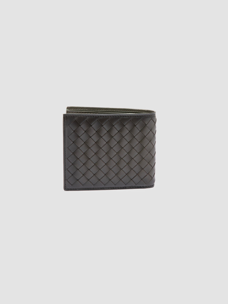 BOUDIN 123 - Green Woven Leather Bifold Wallet