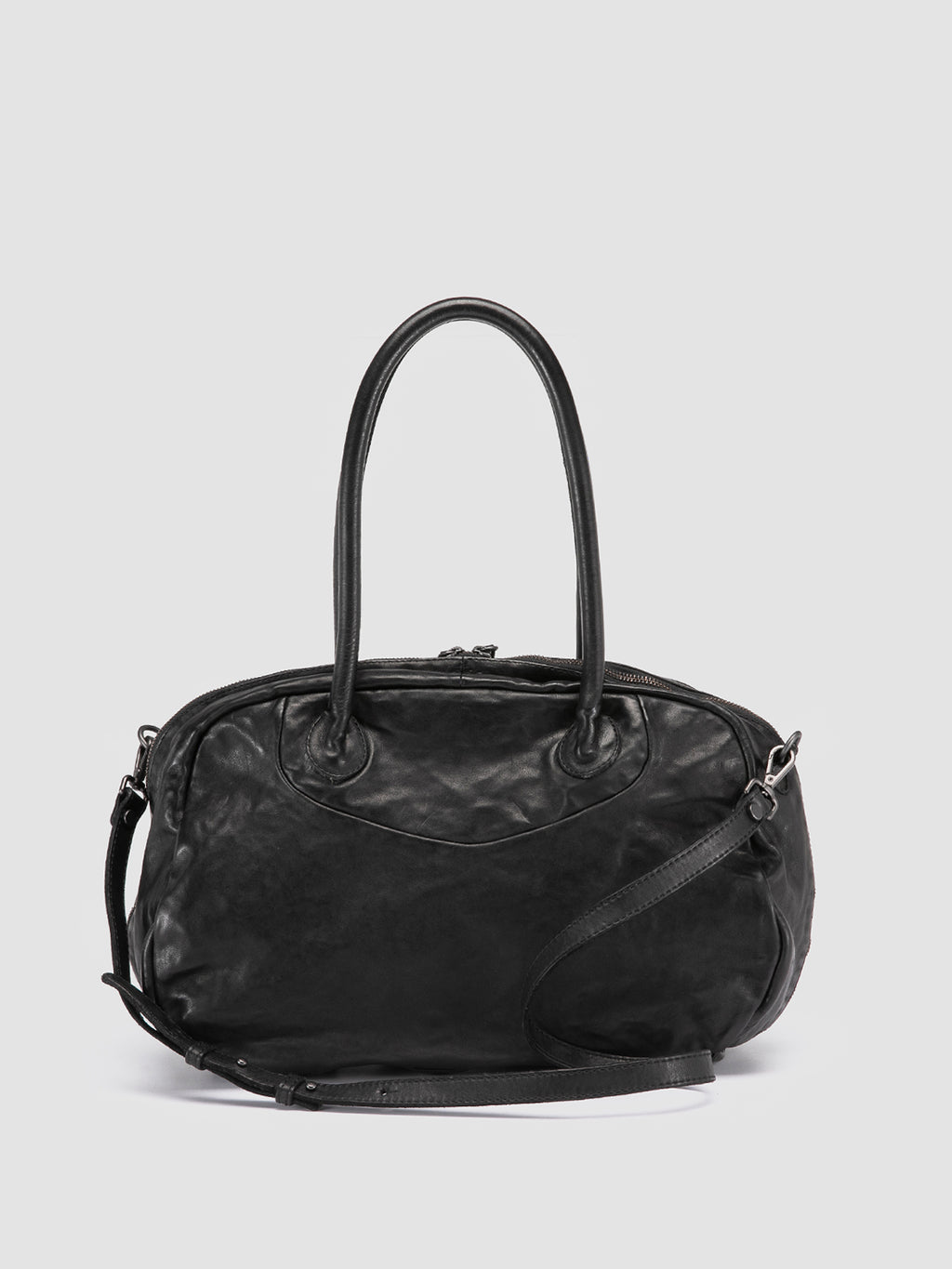 BOWLER 001 - Black Leather Handle Bag