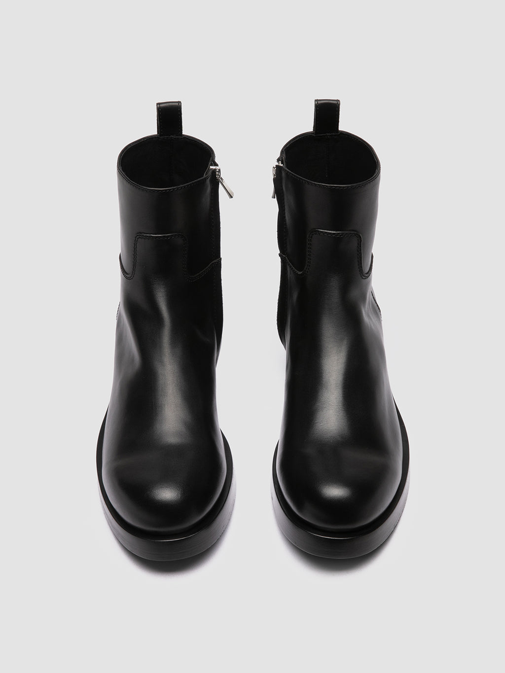 BULLA 003 - Black Leather Zipped Boots Officine Creative - 2