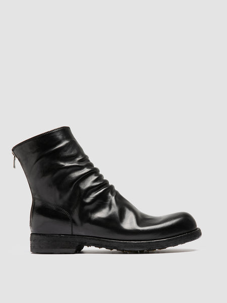 Men's Black Leather Zipped Boots: BULLA DD 103 – Officine Creative