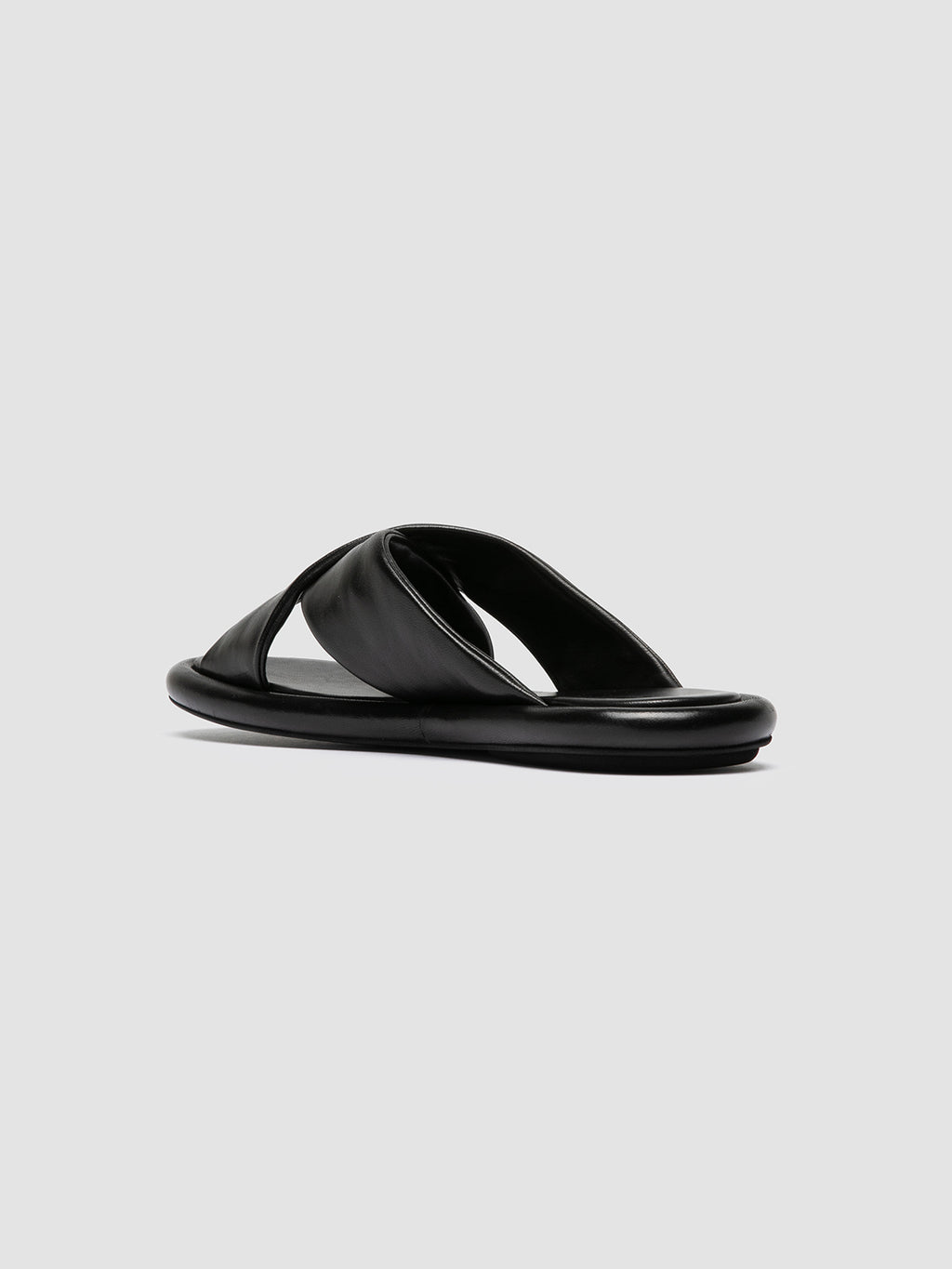 ESTENS 001 - Black Leather Slide Sandals