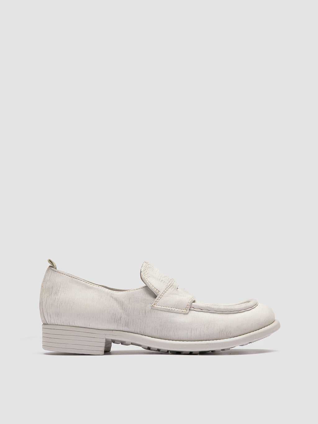 CALIXTE 020 - White Leather Penny Loafers