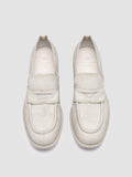 CALIXTE 020 - White Leather Penny Loafers